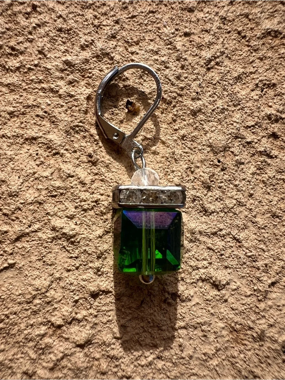 Handmade Crystal Cube Drop Earrings ✨ Sterling Silver